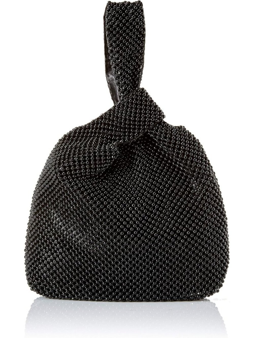 Womens Black Metal Mesh Wristlet Slouchy Pouch Prom Wedding Clutch Evening Bag